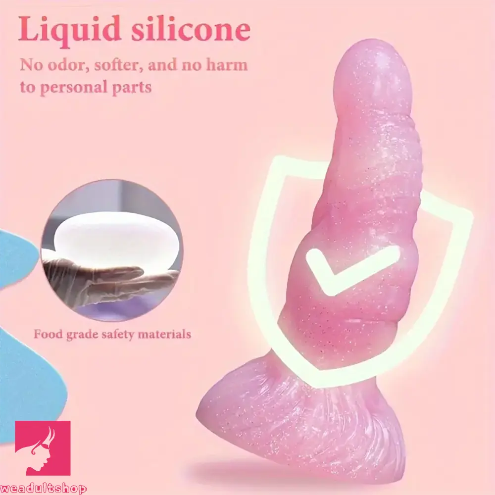 7.28in Confetti Silicone Soft G Spot Anal Dildo For Anal Sex Using Love