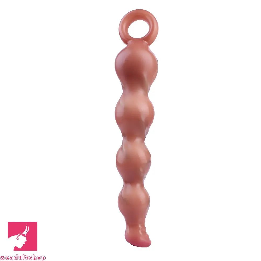 10.2in Big Vibrating Silicone Soft Pulling Beads Horse Dildo With 3 Motors
