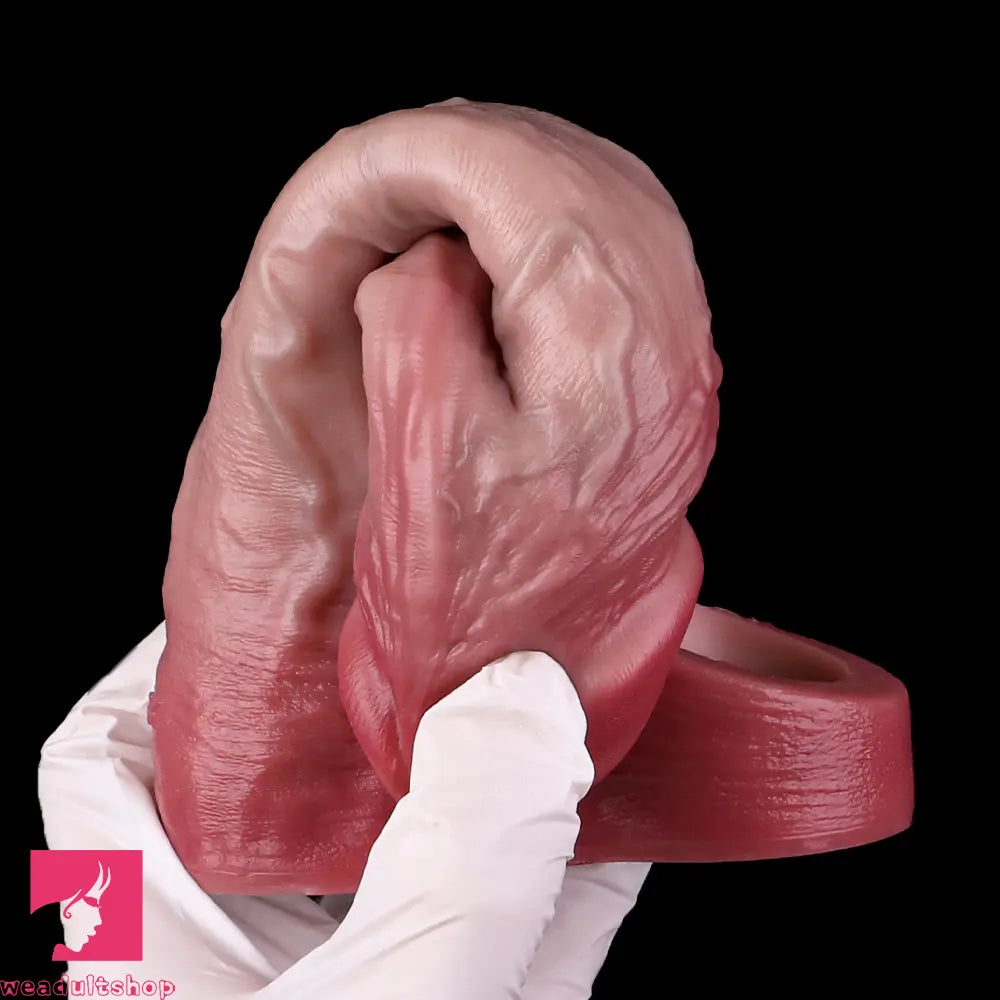 7.56in Lifelike Blue Veins Hollow Dildo Cock Sleeve With Cock Ring For Sex