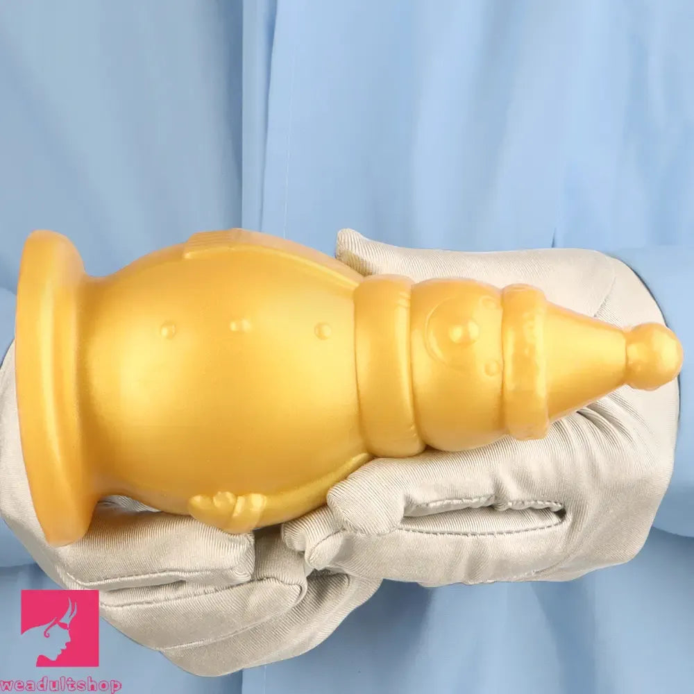 6.3in Snowman Silicone Soft Extra Golden Butt Plug Dildo For Clit Flirting