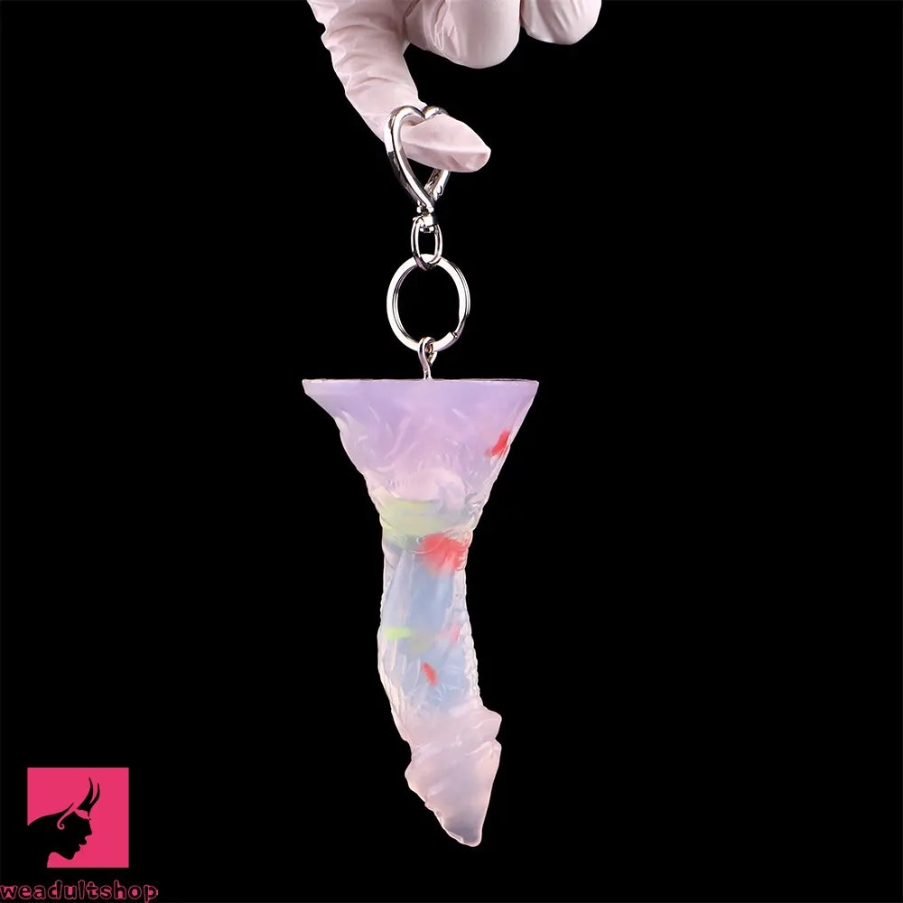 4.72in 5.9in 7.08in 8.66in Silicone Fantasy Soft Women Dildo With Key Chain