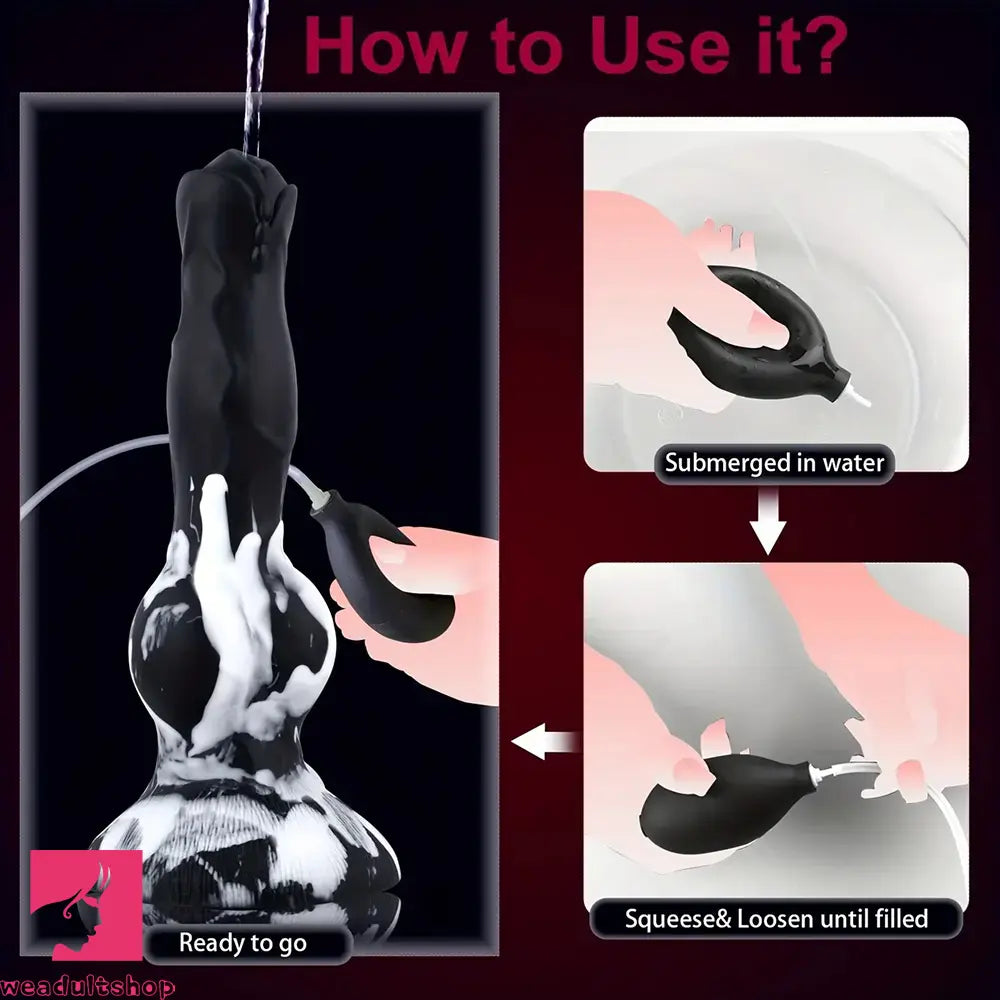 8.1in Realistic Silicone Squirting Dildo Beginner Knot Ejaculating Dog Dildo