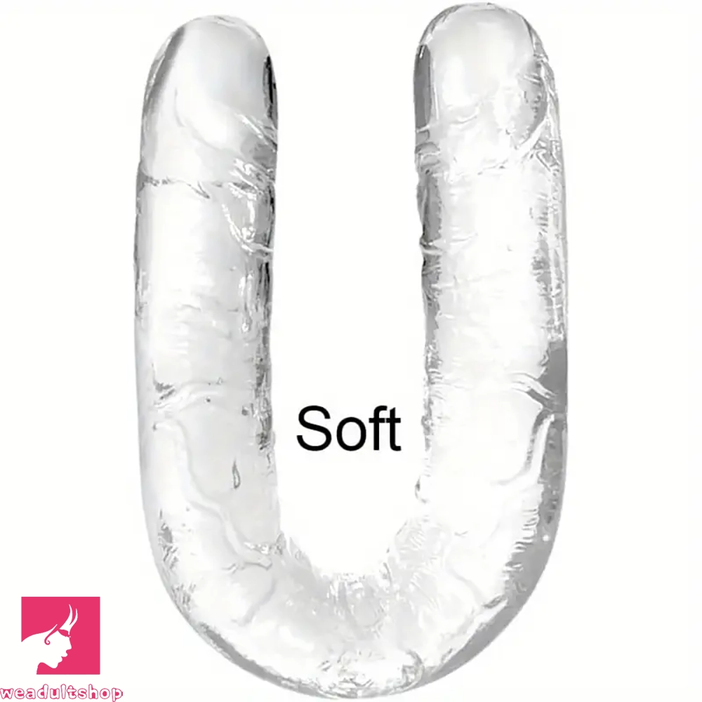 12in 13.58in 14.57in 17.13in Double-Ended Long Realistic Clear Big Dildo