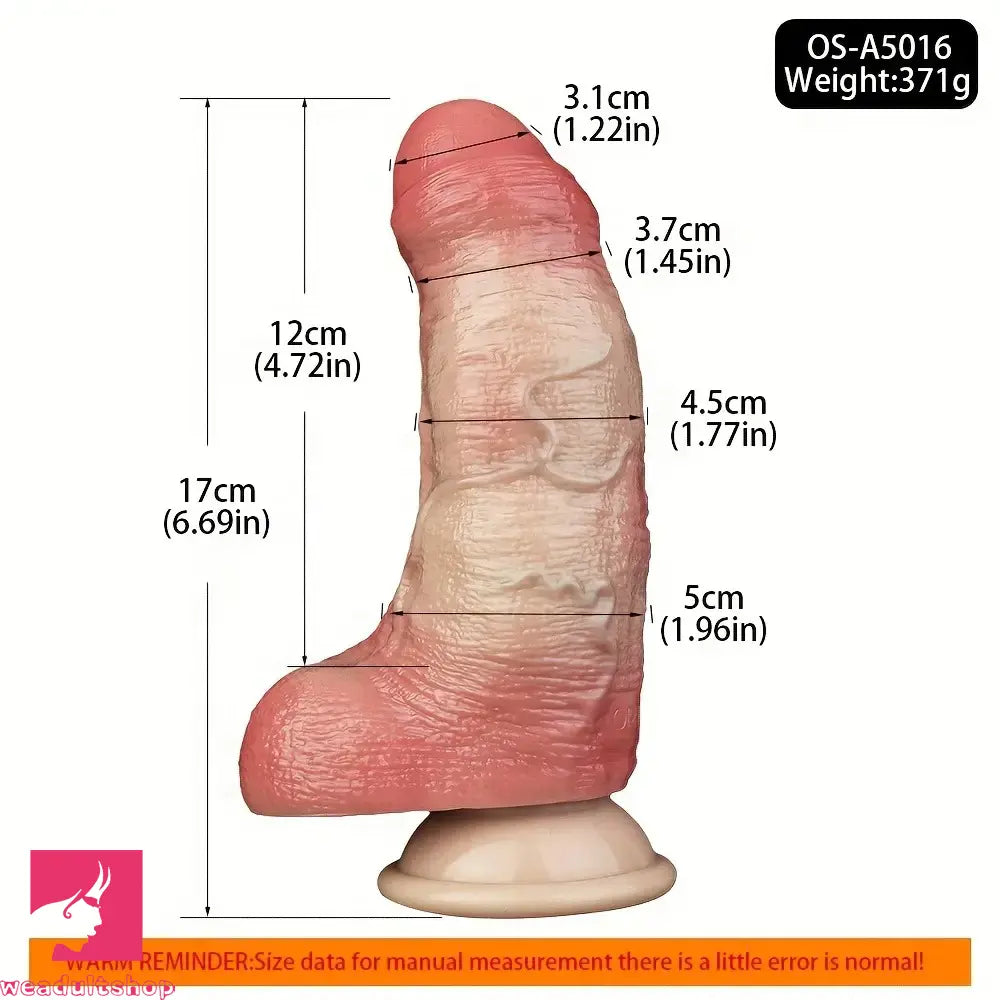 6.69in Realistic Female Manual Dual Density Silicone Soft Thick Soft Dildo