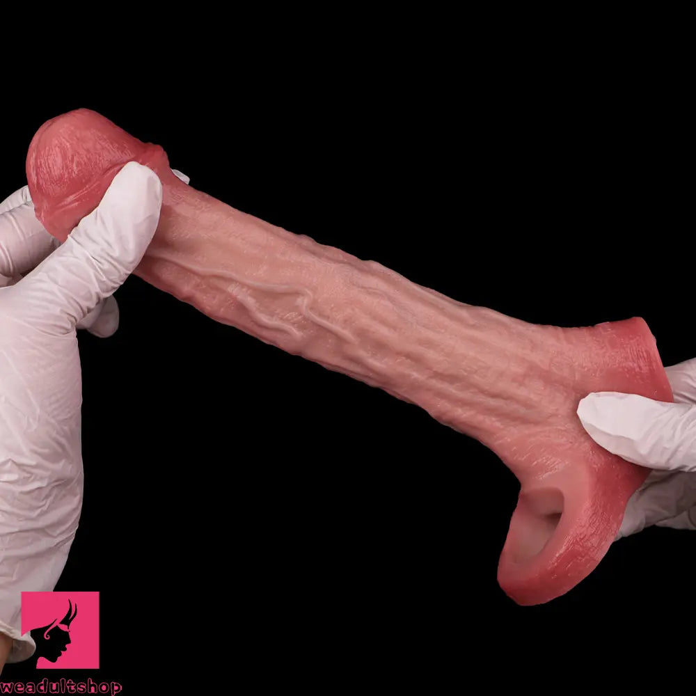 5.87in Liquid Silicone Hollow Penis Sleeve Dildo For Enlargement Thicken