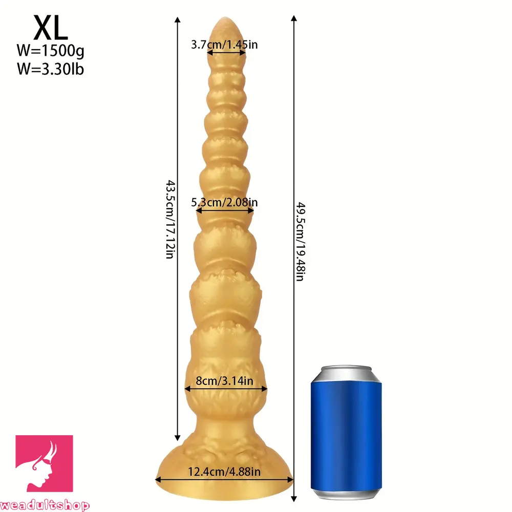 13.38in 15.35in 17.32in 19.48in Super Long Big Clit Silicone Huge Anal Dildo