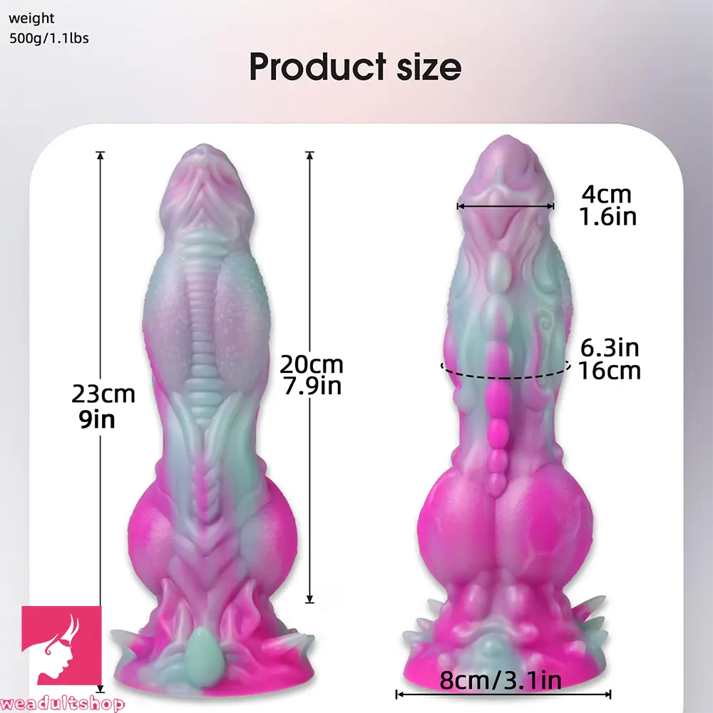 9in Soft Monster Silicone Big Spiked Odd Clit Dildo Prostate Massager