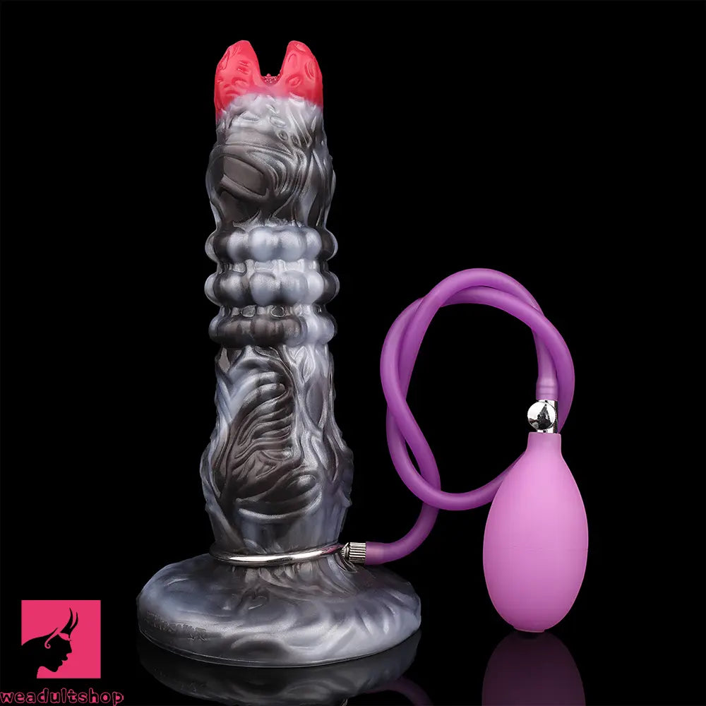 9.88in Ovipositor Egg Laying Inflatable Big Dildo Silicone Penis Texture