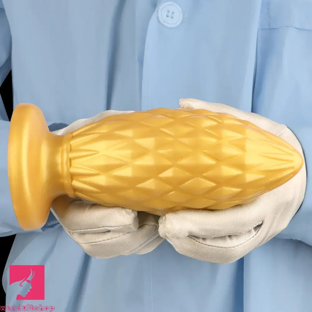 7.48in Gold Silicone Soft Butt Plug Dildo For Men And Women Sexual Cock