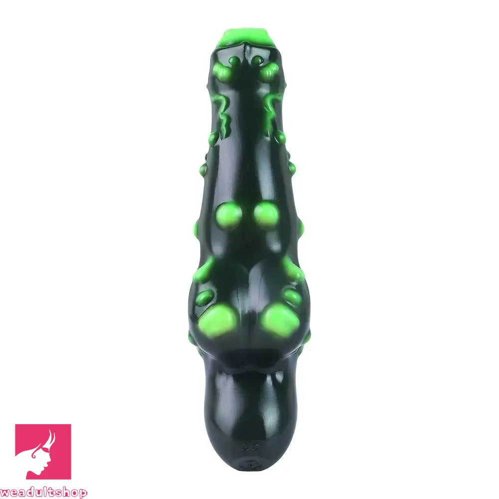 7.38in Alien-Like Colorful Bumps Liquid Silicone Dual-Use Dildo For Anus