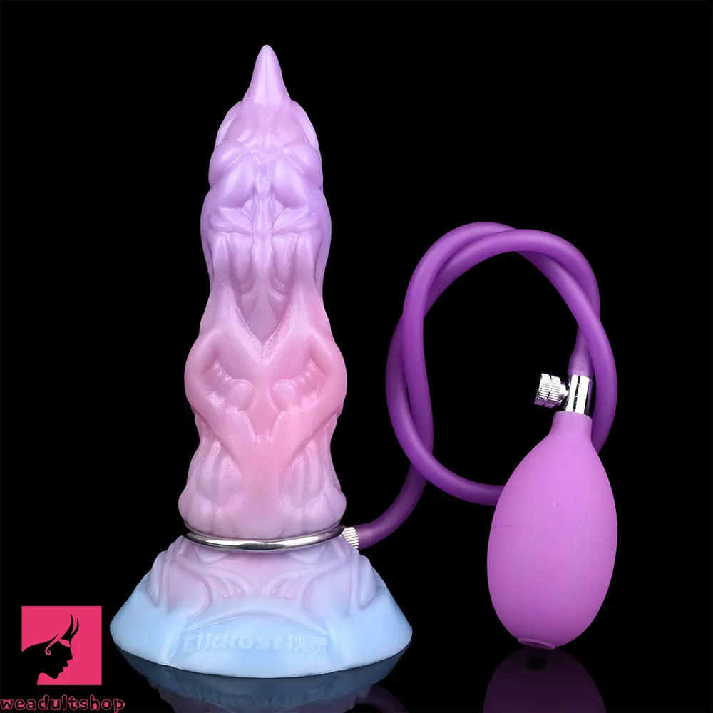 7.08in Odd Silicone Soft Squeeze Inflatable Alien Cock Dildo Self-Retreative