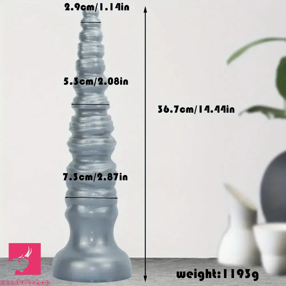 14.44in Silicone Ultra Long Threaded Deep Huge Thick Dildo For Clitoris