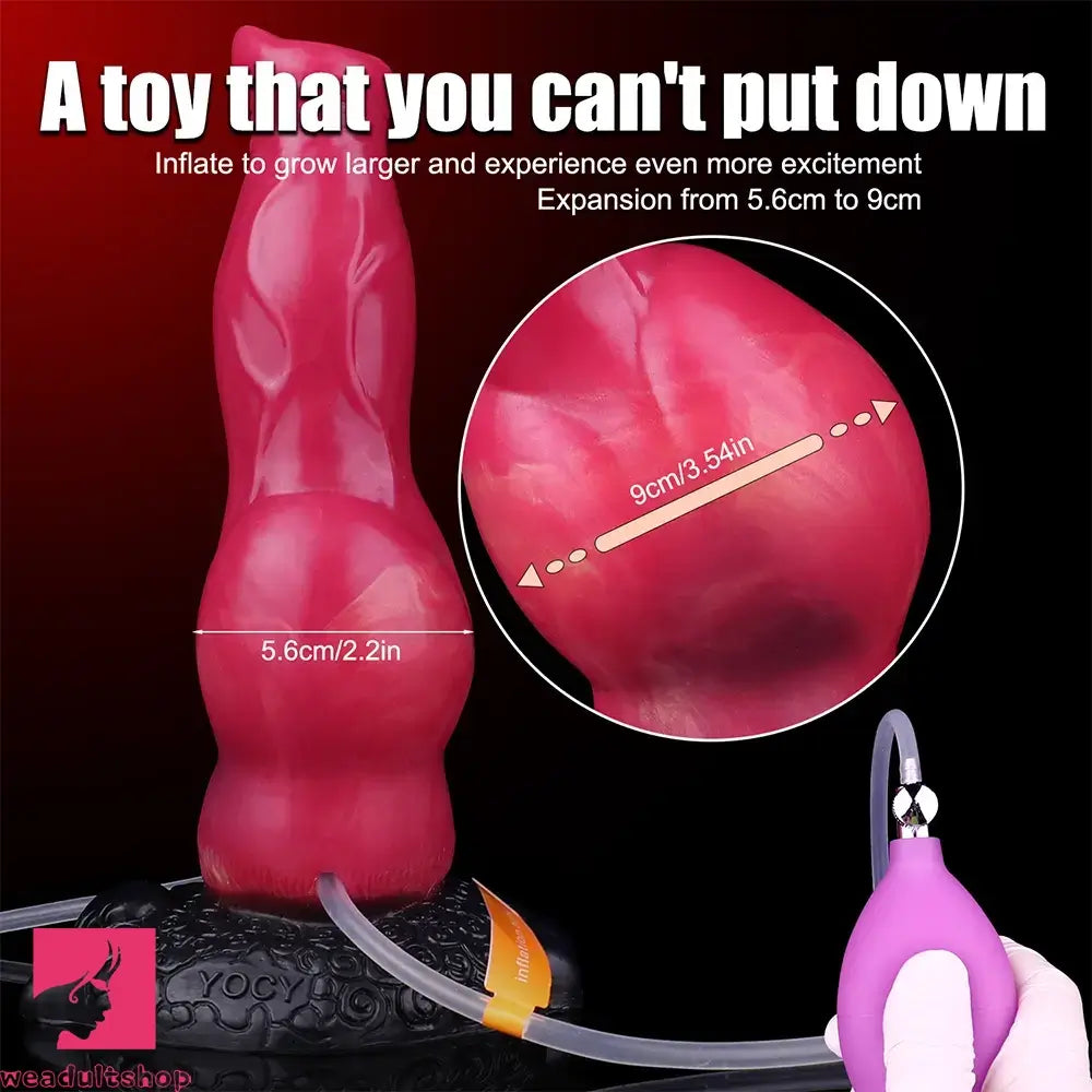 8.46in Knotted Silicone Soft Big Dog Ejaculating Dildo Penis Sex Toy