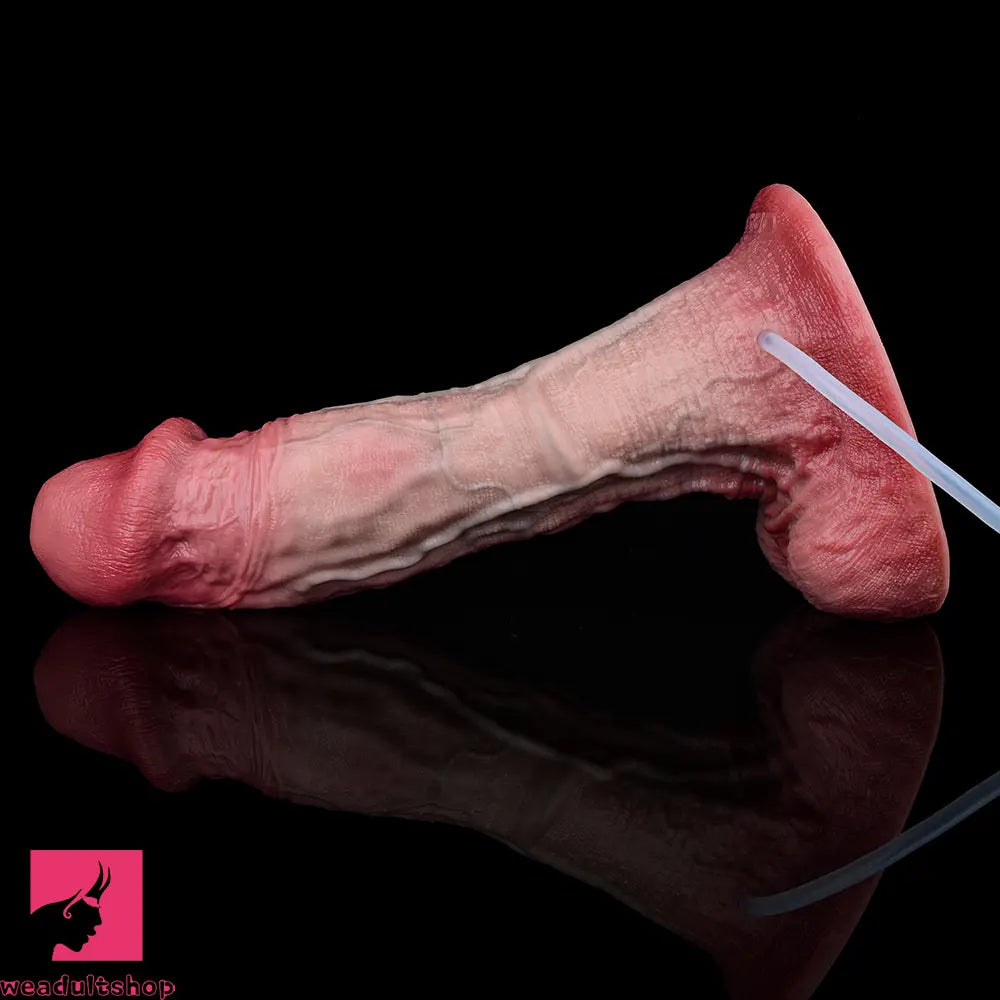 9.33in Couples Sex Game Soft Dual Density Silicone Ejaculating Dildo