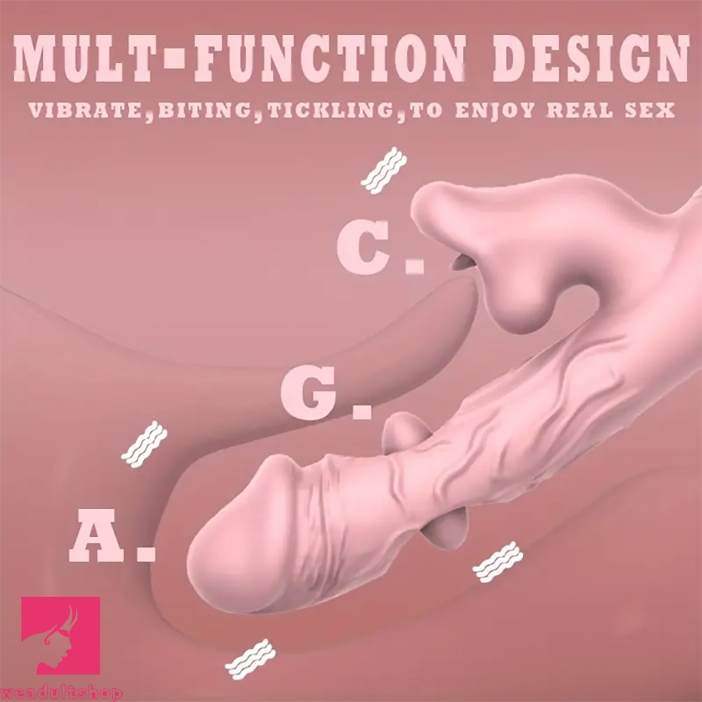 9.25in Tickling Vibrating Biting Automatic Big Silicone Soft Anal Clit Dildo