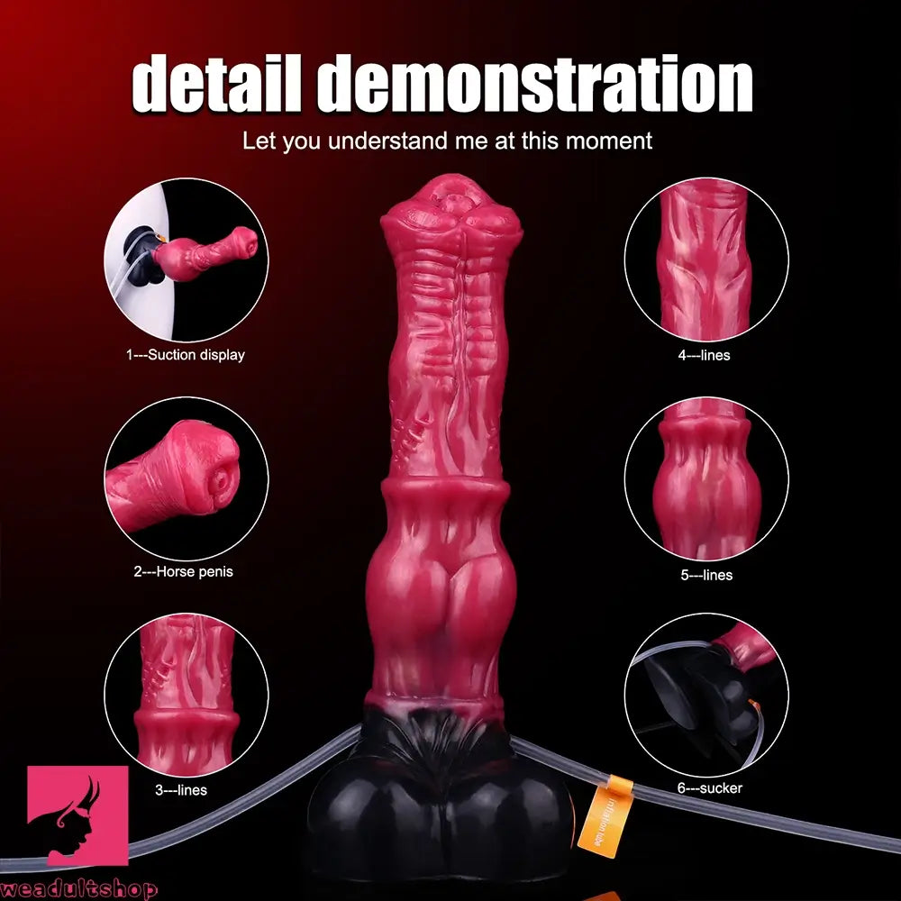 10in Horse Knot Silicone Soft Big Ejaculating Dildo G-Spot Stimulato Cock