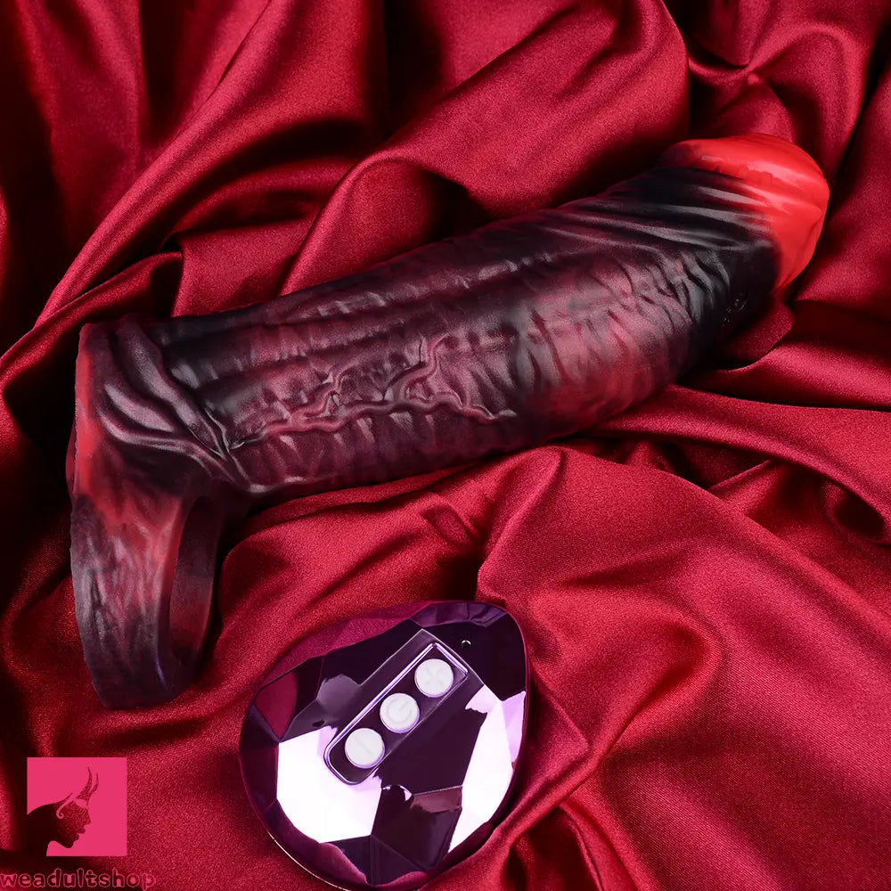 5.98in 7.09in Silicone Cock Sleeve Soft Vibrating Uncut Hollow Dildo For Clit