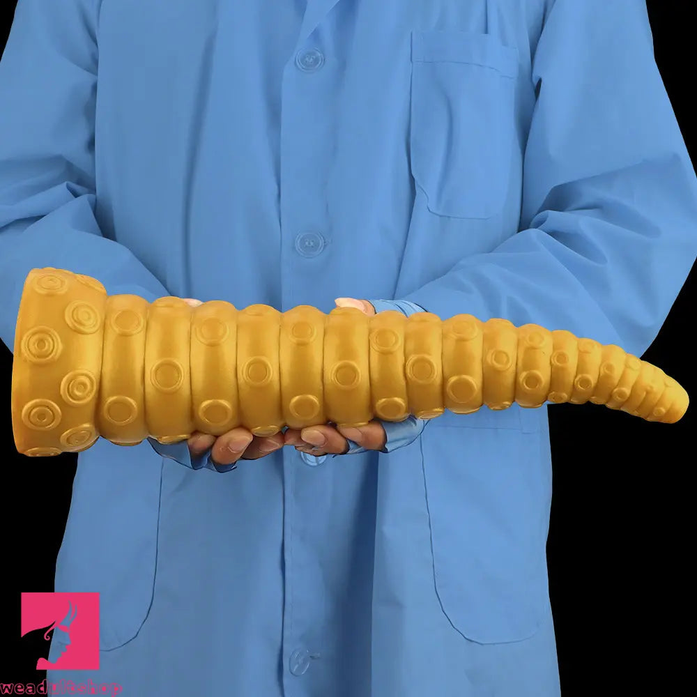 15in Gold Silicone Octopus Legs Extra Large Thick Long Dildo For Women