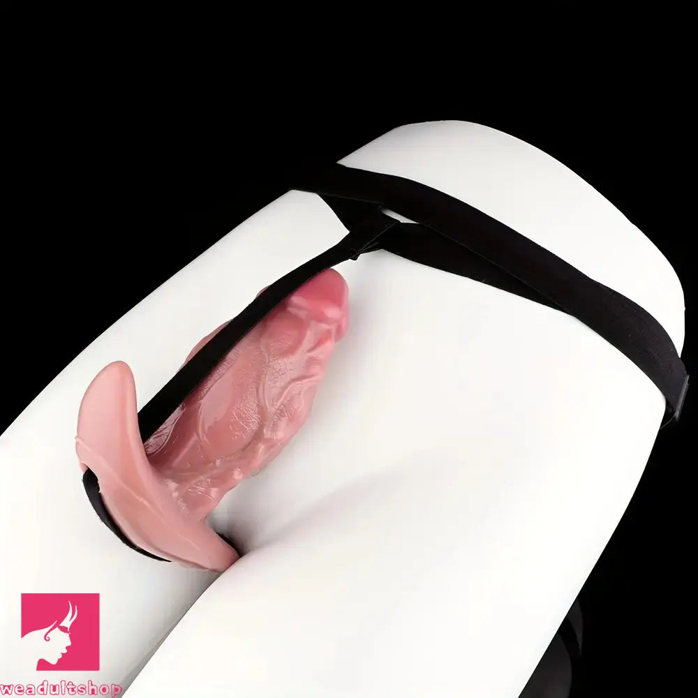 6.65in Textured Realistic Silicone Lesbian Strap on Dildo With Strapon Belt