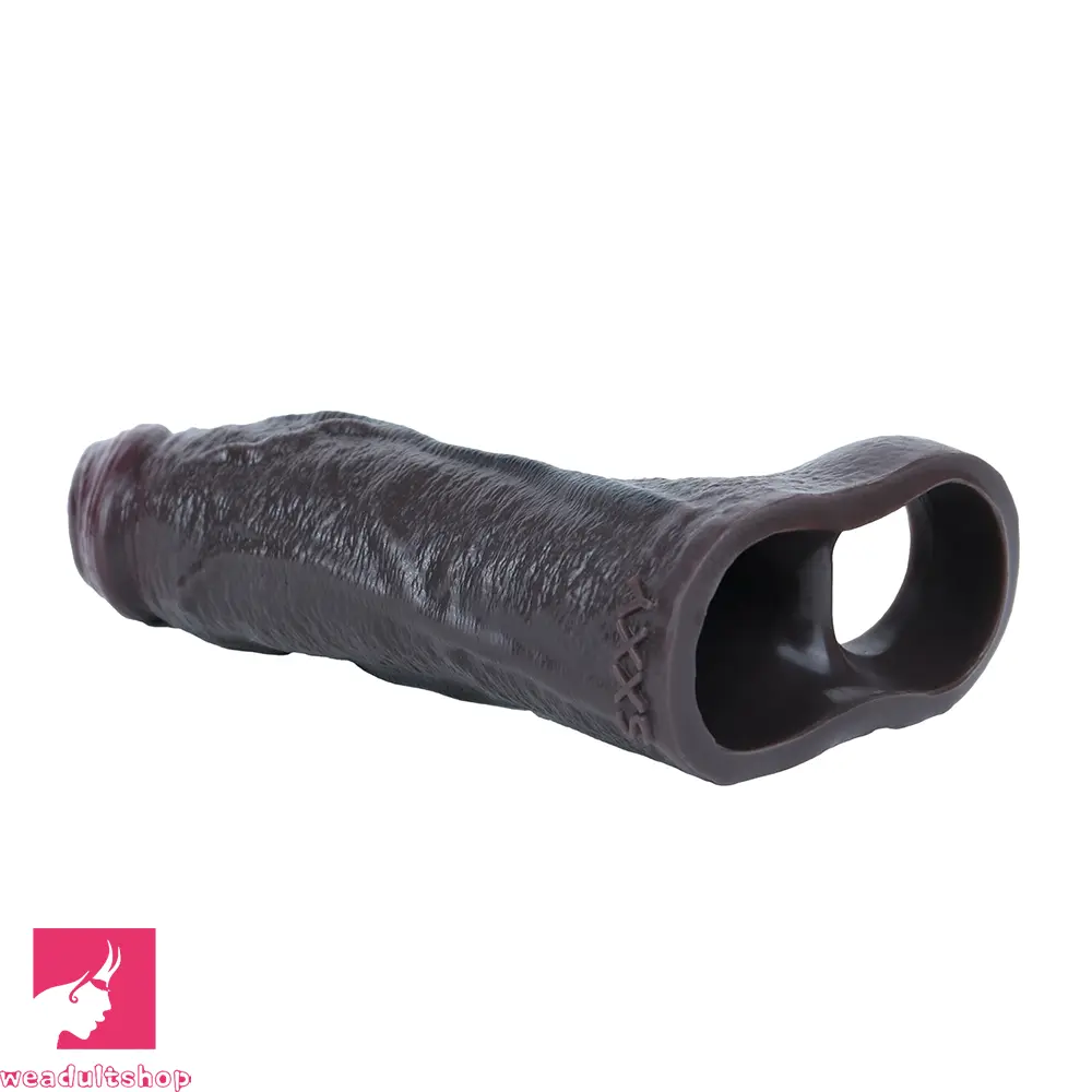 5.19in Deep Veins Open Head Silicone Hollow Dildo Sleeve For Love Sex