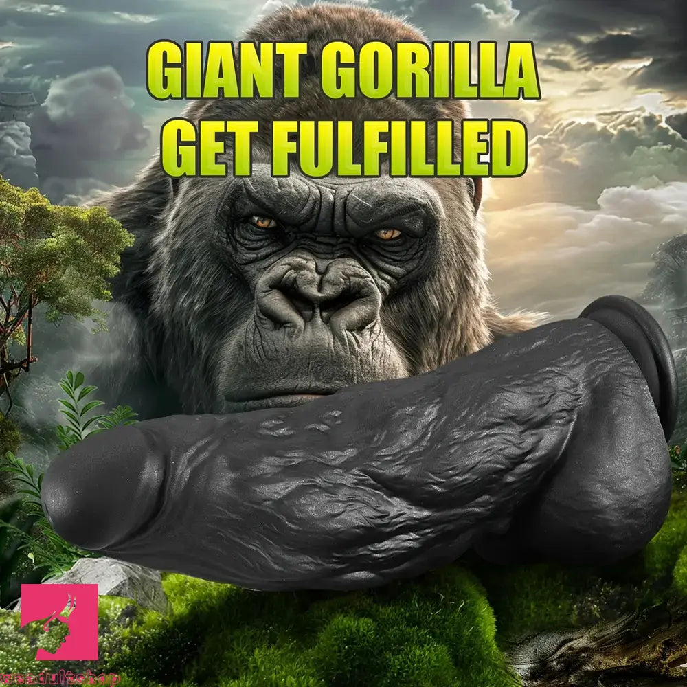 10.5in Huge Thick Silicone Black Monster Gorilla Fantasy Animal Dildo