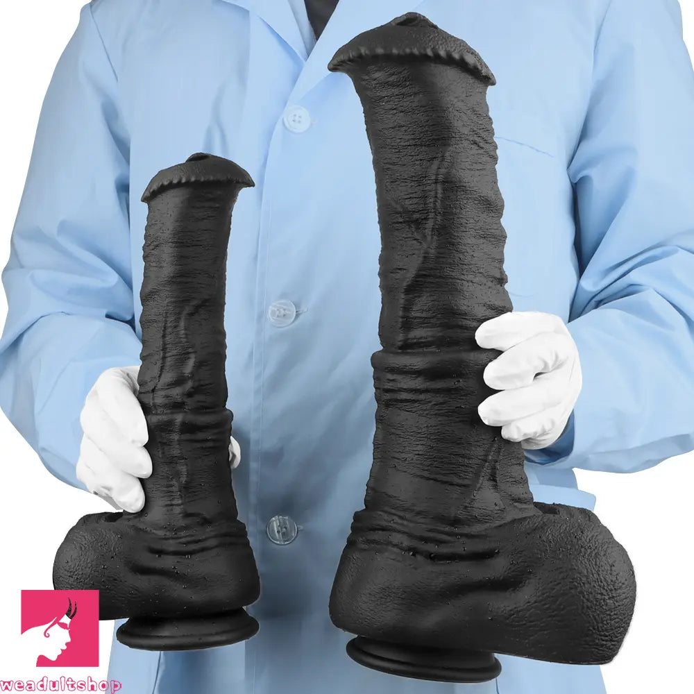 11.41in 13.18in 14.56in Big Long Black Silicone Thick Dildo Indoor Cock Toy