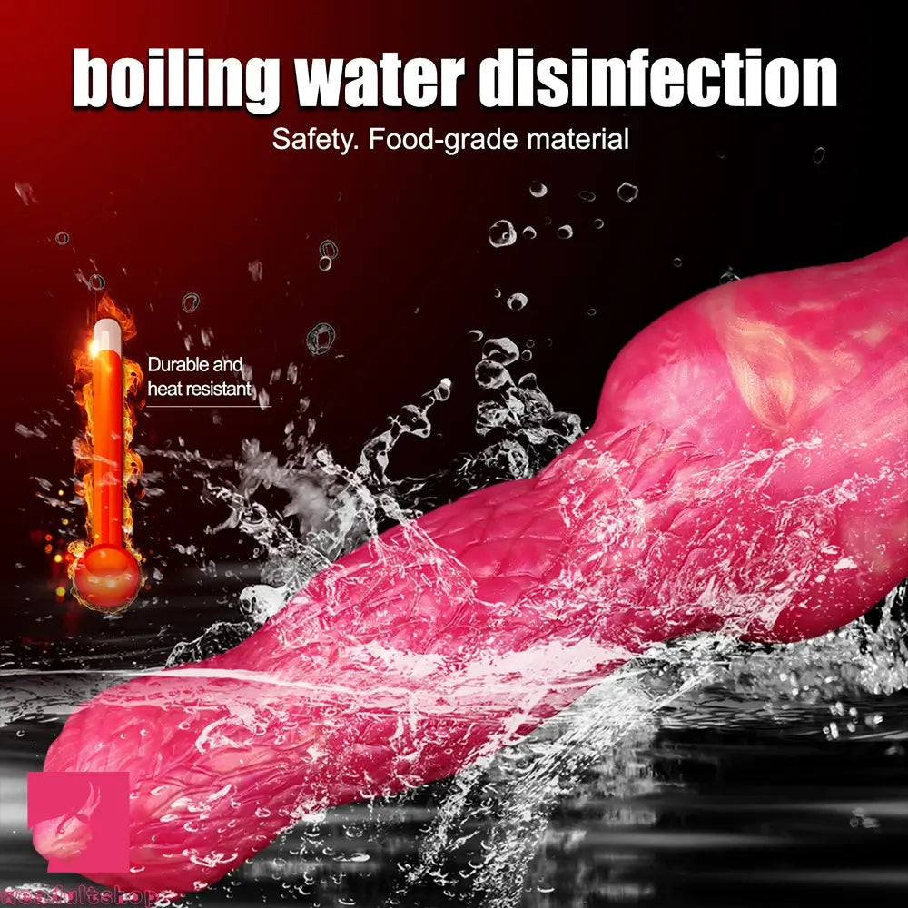 8.54in Fantasy Knotted Silicone Soft Big Dildo Ejaculating Penis Cock Toy