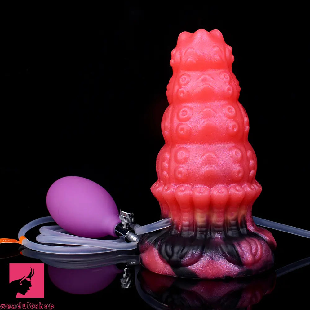 5.83in Fantasy Odd Silicone Soft Inflatable Spraying Water Dildo Butt Plug