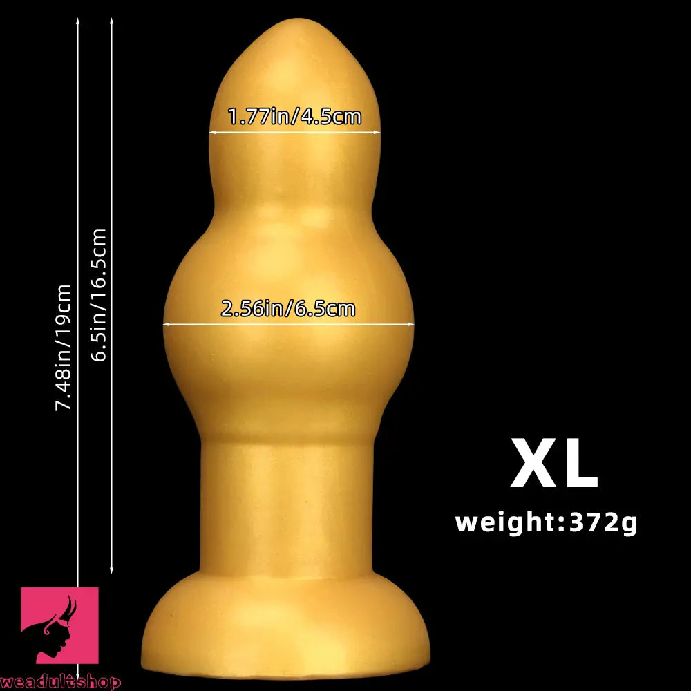 4.53in 5.12in 6.1in 7.48in Silicone Gold Calabash Brothers Alien Anal Dildo