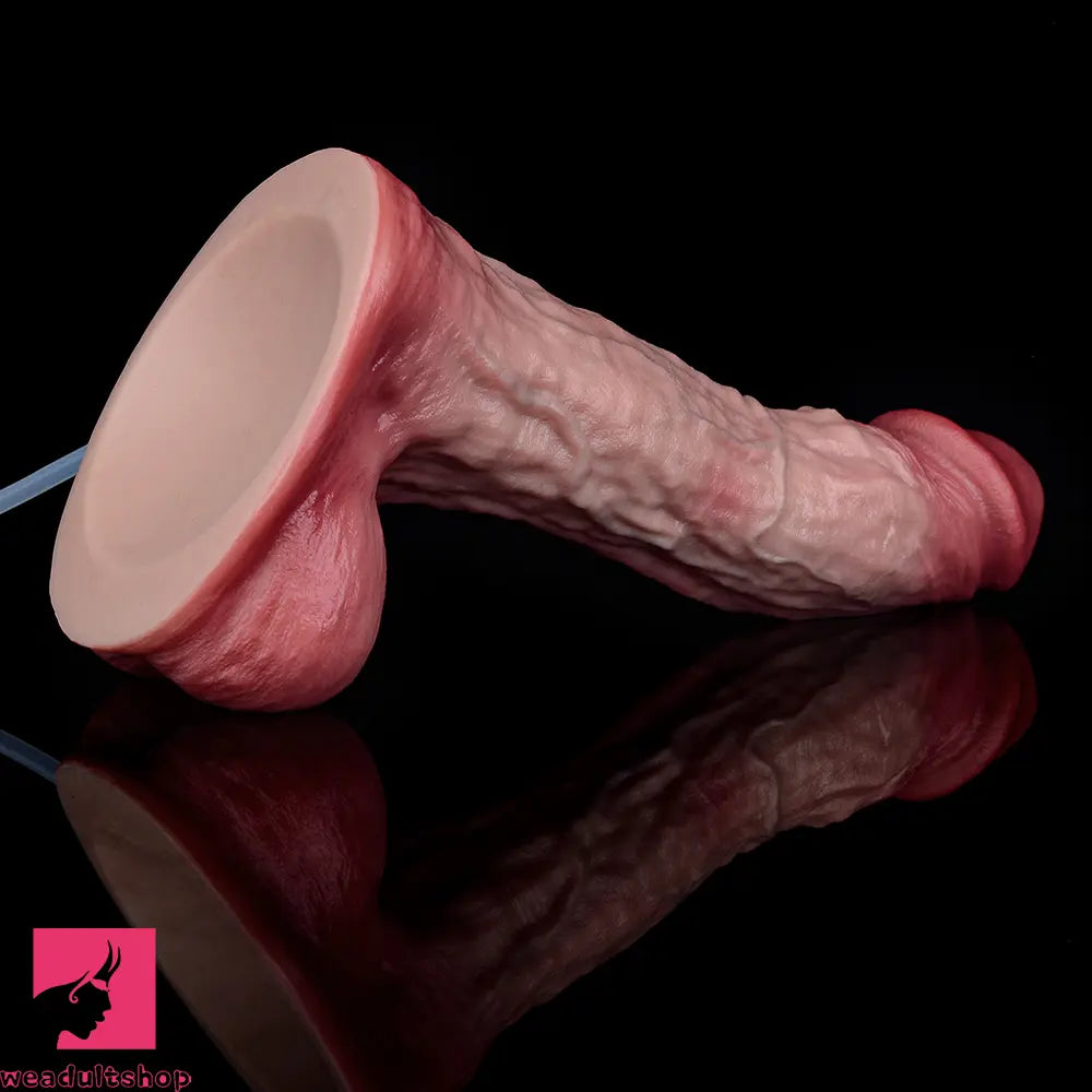 9.02in Realistic Soft Texture Dual Density Silicone Ejaculating Dildo