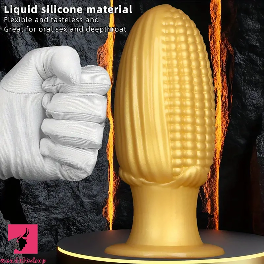 5.9in 6.7in 8.07in Silicone Corn Anal Plug Golden Fat Thick Real Dildo