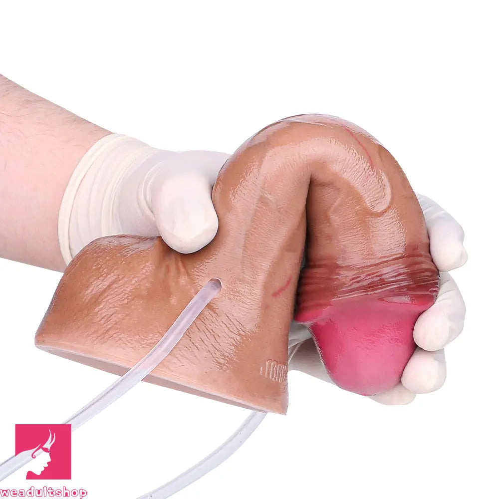 7.59in Inflatable Squirting Soft Silicone Dildo Penis For Cock Masturbation
