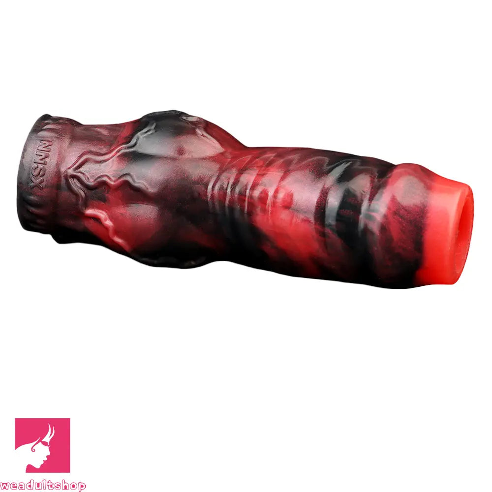3.62in 4.72in 5.51in 6.69in Knot Animal Soft Dildo Sleeve Penis Extender