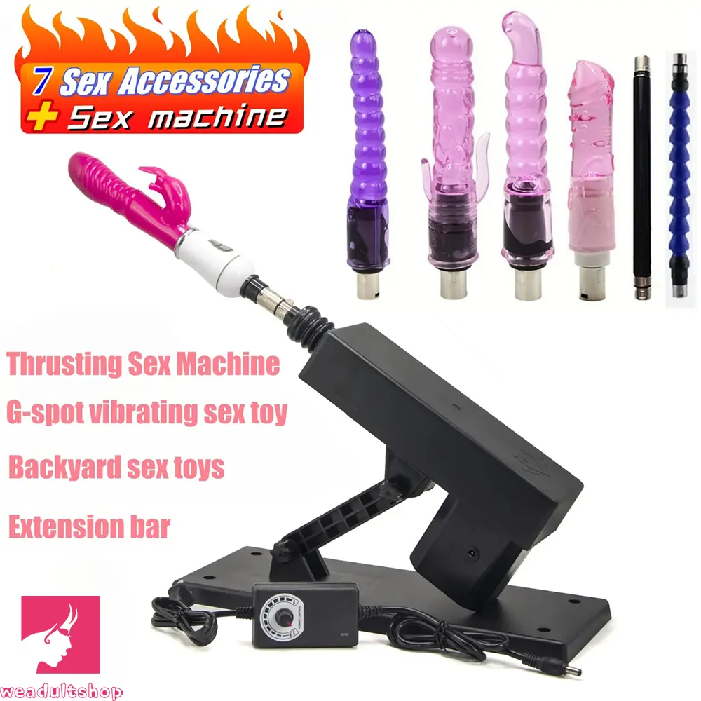Fucking Stretch Pump Dildo Machine with-7-attachments-for-3-xlr-connector