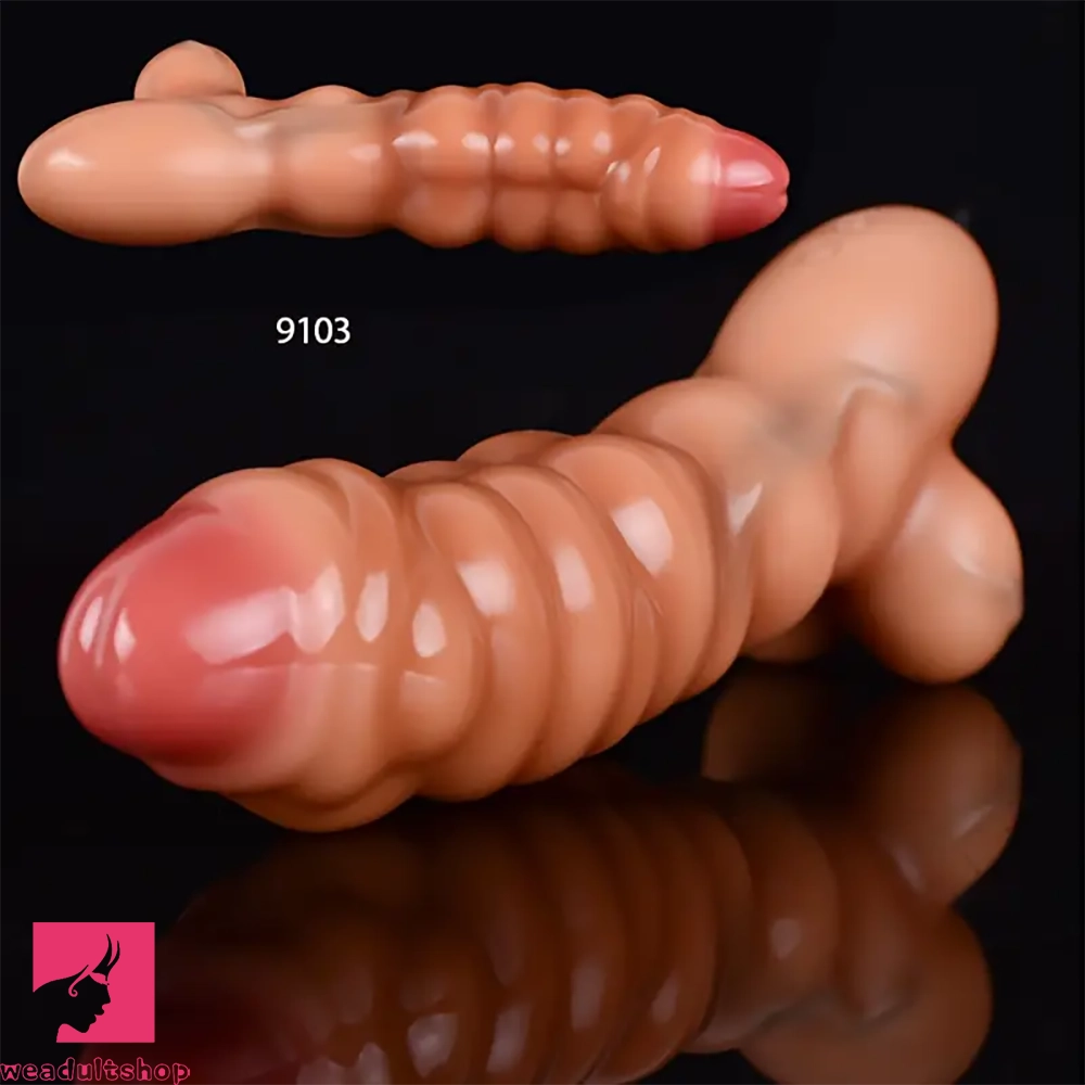 10.26in 10.59in Lifelike Odd Silicone Large Fantasy Dildo Muscle Lines