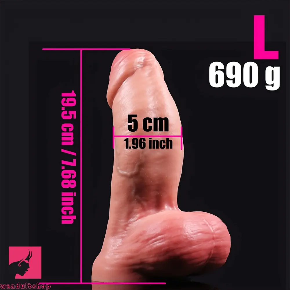 5.7in 7.68in 9.45in Three Sizes Thickened Lifelike Silicone Real Uncut Dildo