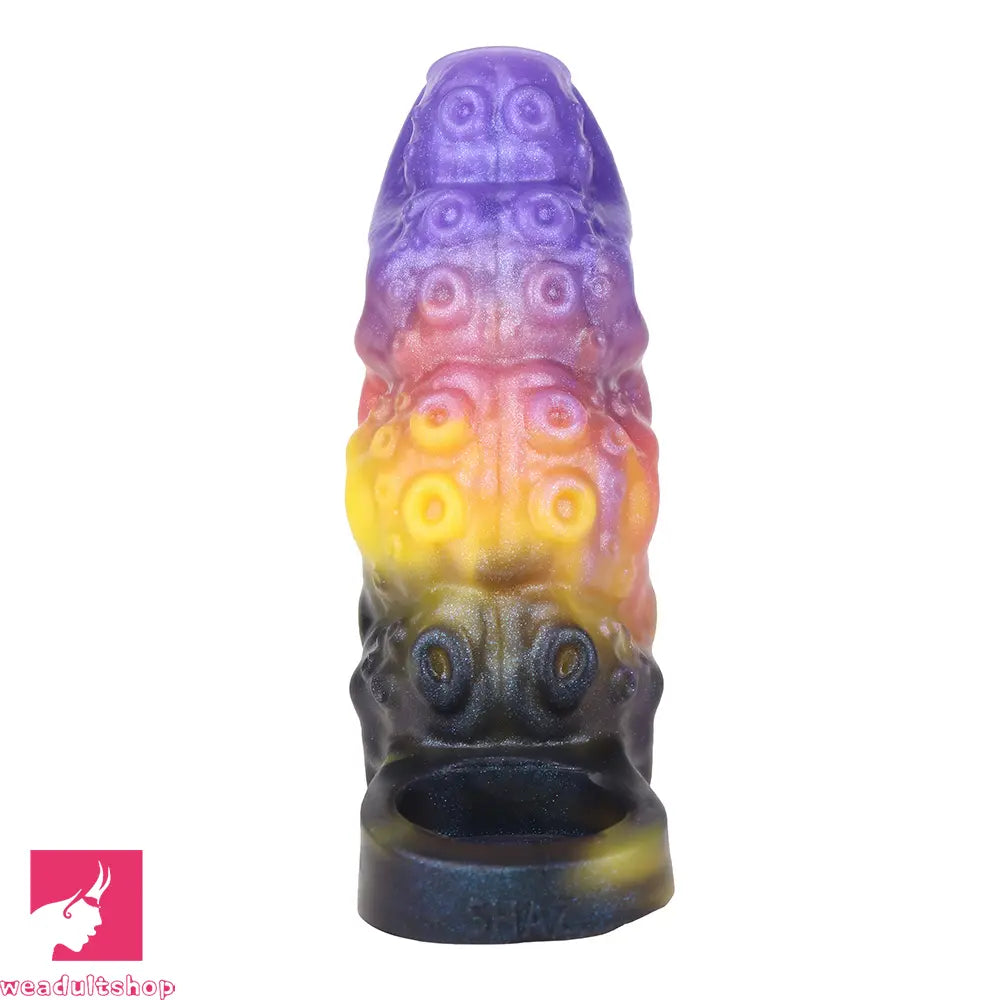 4.96in Sathos Euvoros Tentacle Silicone Soft Dildo Sleeve Penis Extender