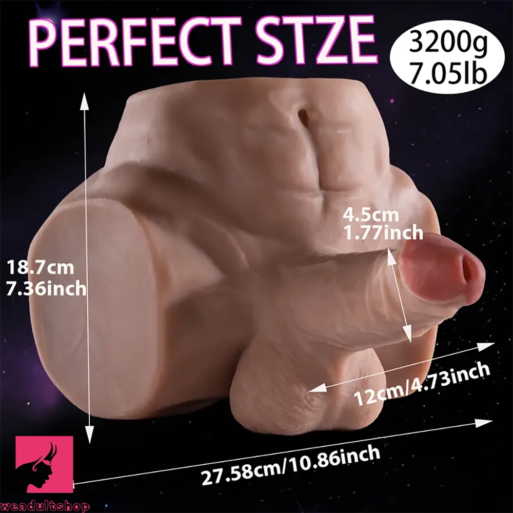 4.73in Realistic Torso Sex Doll With Flexible Dildo Female Masturbator