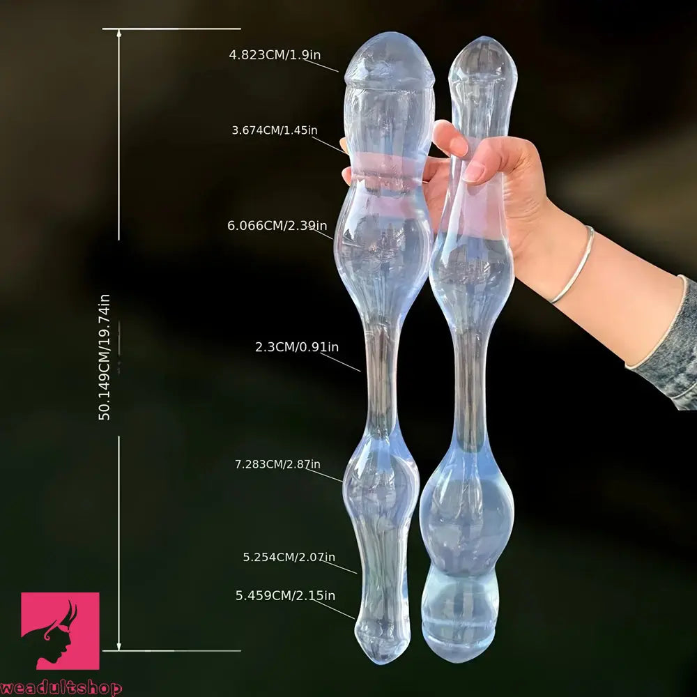 19.75in Double-Headed Adult Toy Soft & Flexible Extra Long Women Dildo