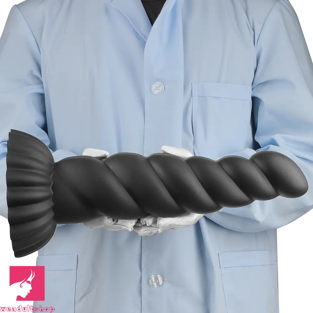 14.76in Silicone Black Extra Large Thick Anal Plug Dildo For Masturbation