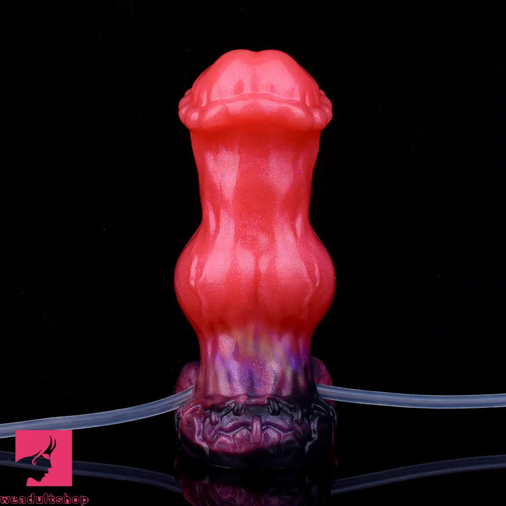 5.43in Fantasy Horse Knotted Silicone Flexible Inflatable Spraying Water Dildo