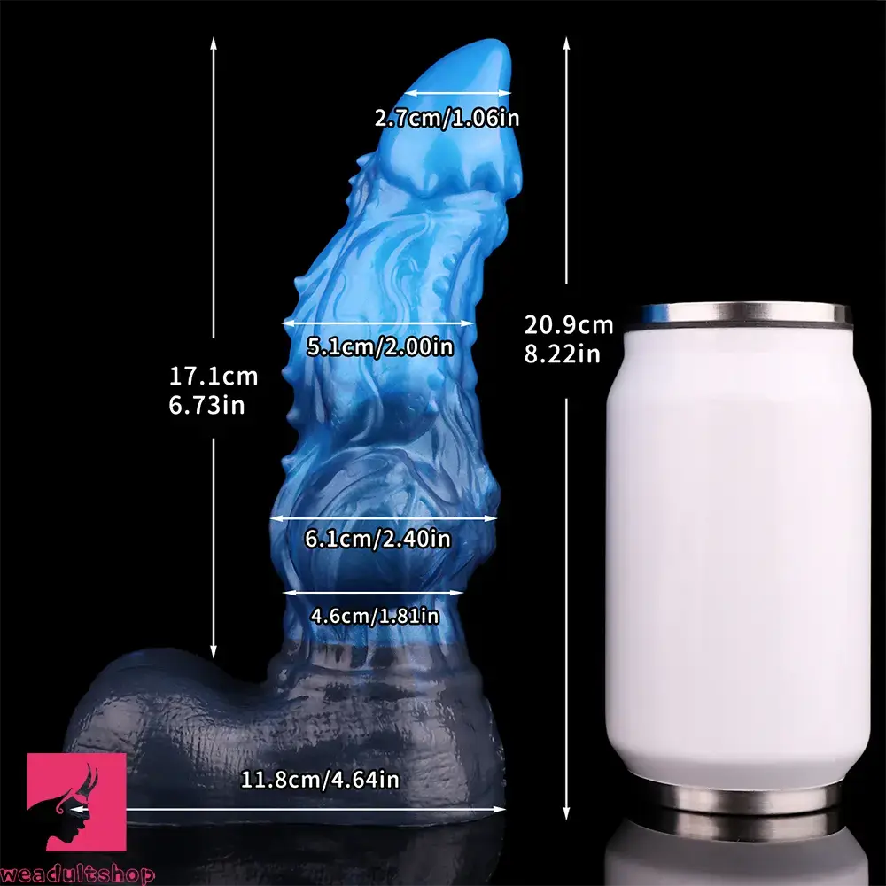 8.22in Dual Density Silicone Monster Knot Dildo Ultra Soft Penis Love Cock