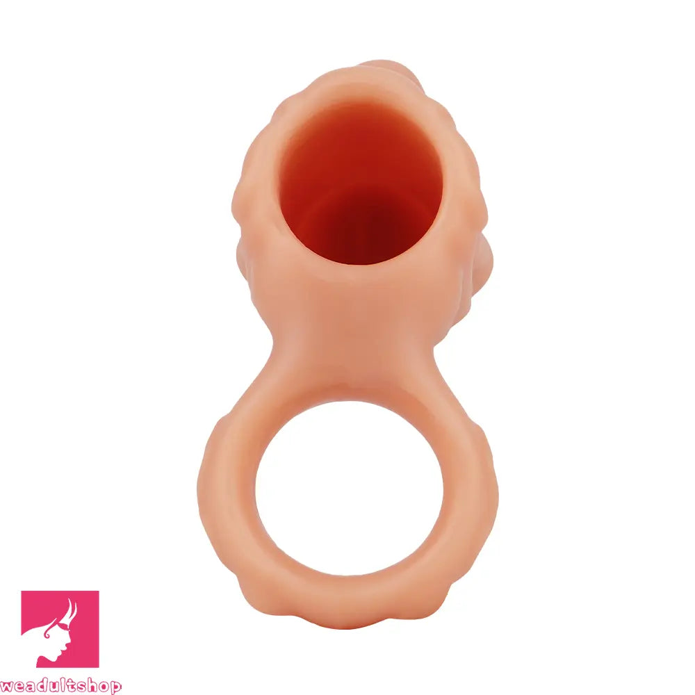 5.91in 6.69in Vibrating Cock Sleeve Dildo With Cock Ring For Gay Female