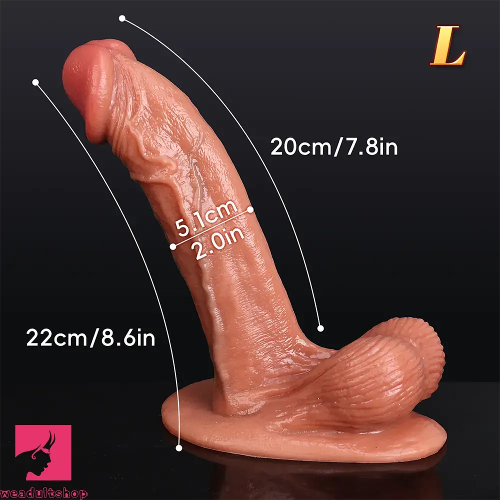 5.5in 7.2in 8.6in Lifelike Sensation Silicone Soft Dildo For Prostate Anal Cock