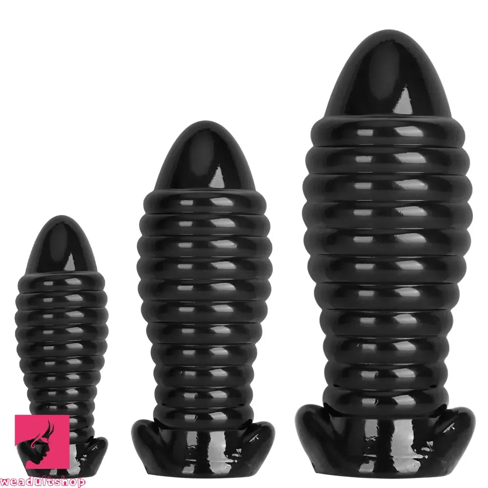 5.11in 7.08in 9.05in Dragon Egg Thread PVC Black Toy Big Butt Plug Dildo