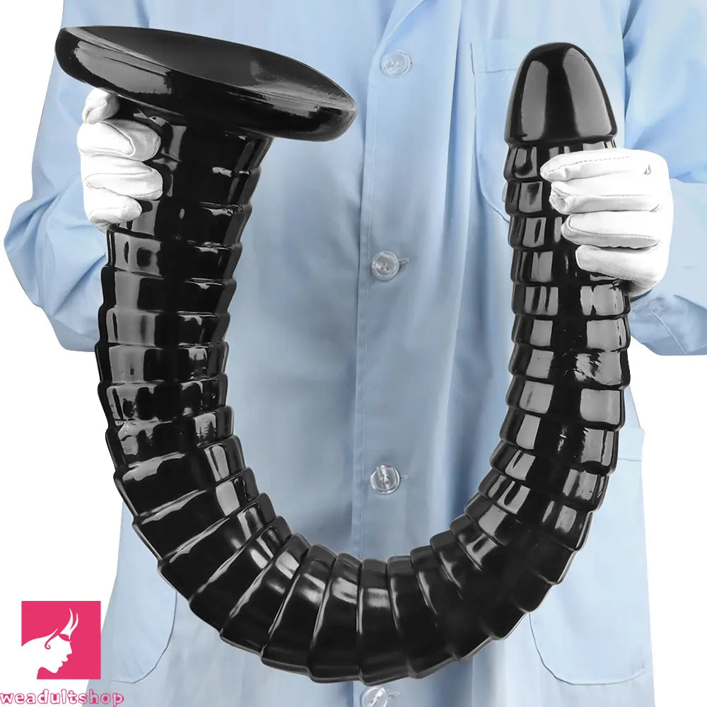 31.5in Black PVC Huge Long Masturbator For Women Gay Dildo Cock Toy