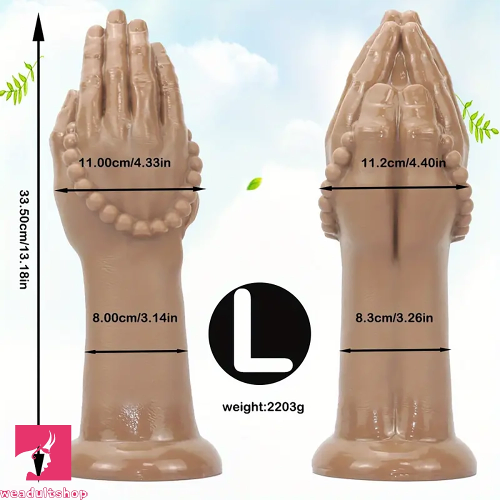 7.08in 10.43in 13.18in Extra Large PVC Bergamot Thick Fist Hand Cock Dildo