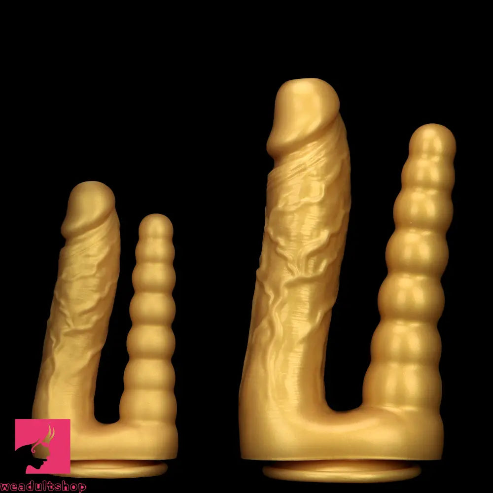 7.87in 10.43in Large Silicone Double-ended Dildo Soft Clit Masturbator