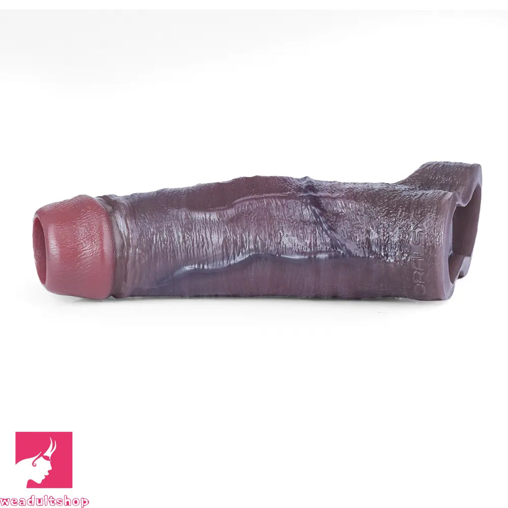 5.9in Platinum Silicone Thicken Delayed Penis Sleeve For Hollow-out Design