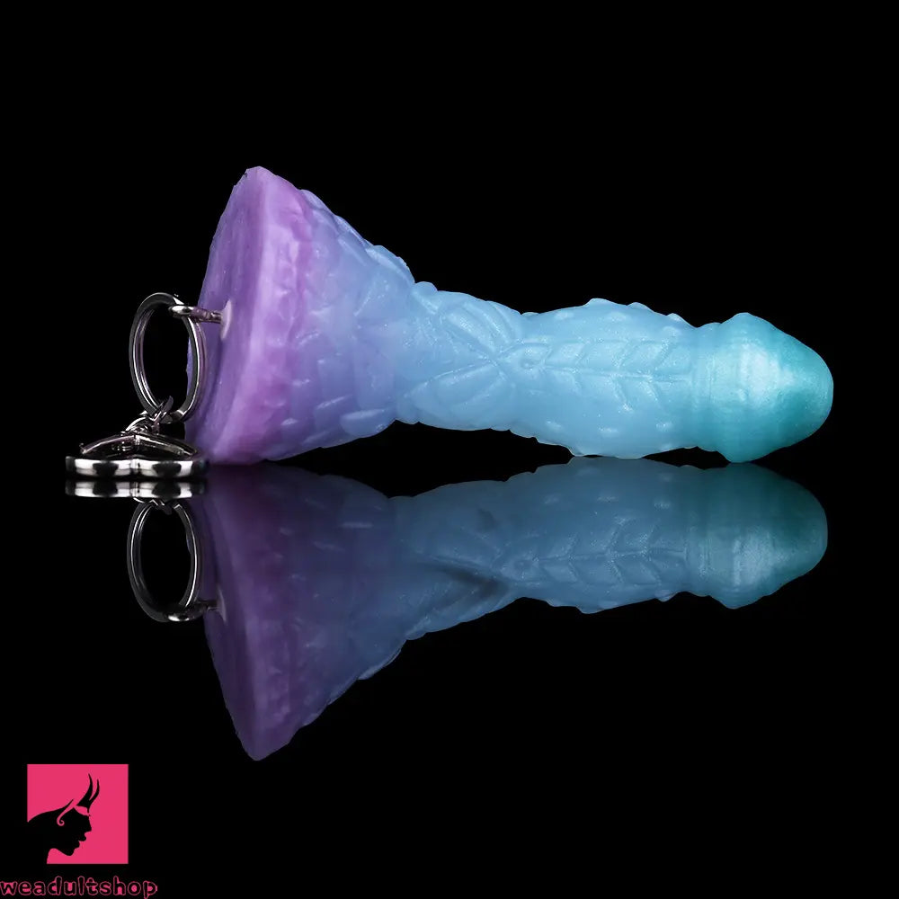4.68in 5.9in 7.16in 8.26in Spiked Monster Silicone Odd Dildo With Key Chain